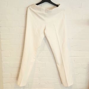 Adrianna Papell Off White Pull-On Straight Leg Pants